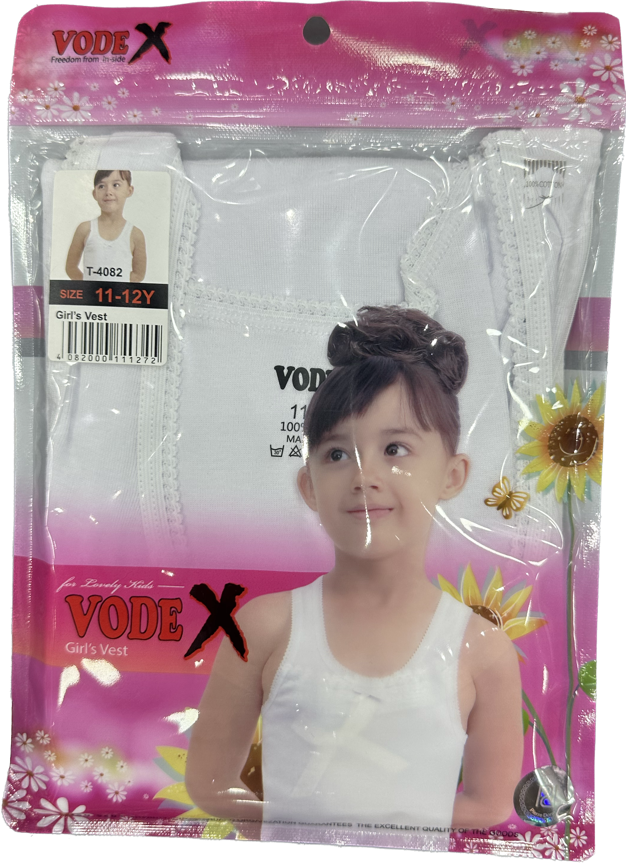 Vodex Girls Vest - Underwear white wholesale 12 pcs - carton