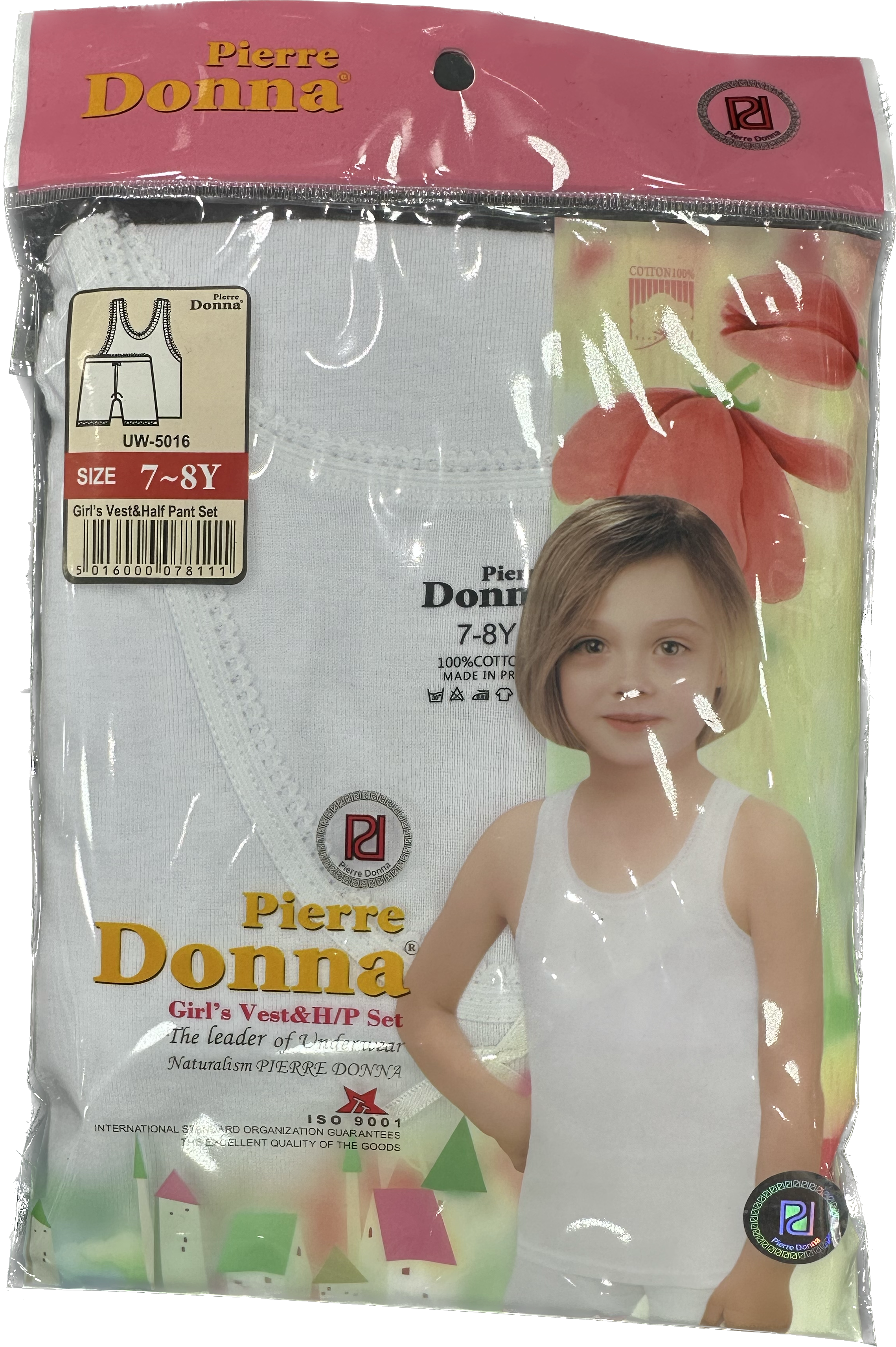 Pierre Donna Girls Vest and half pants set- Underwear set white wholesale 12 pcs - carton