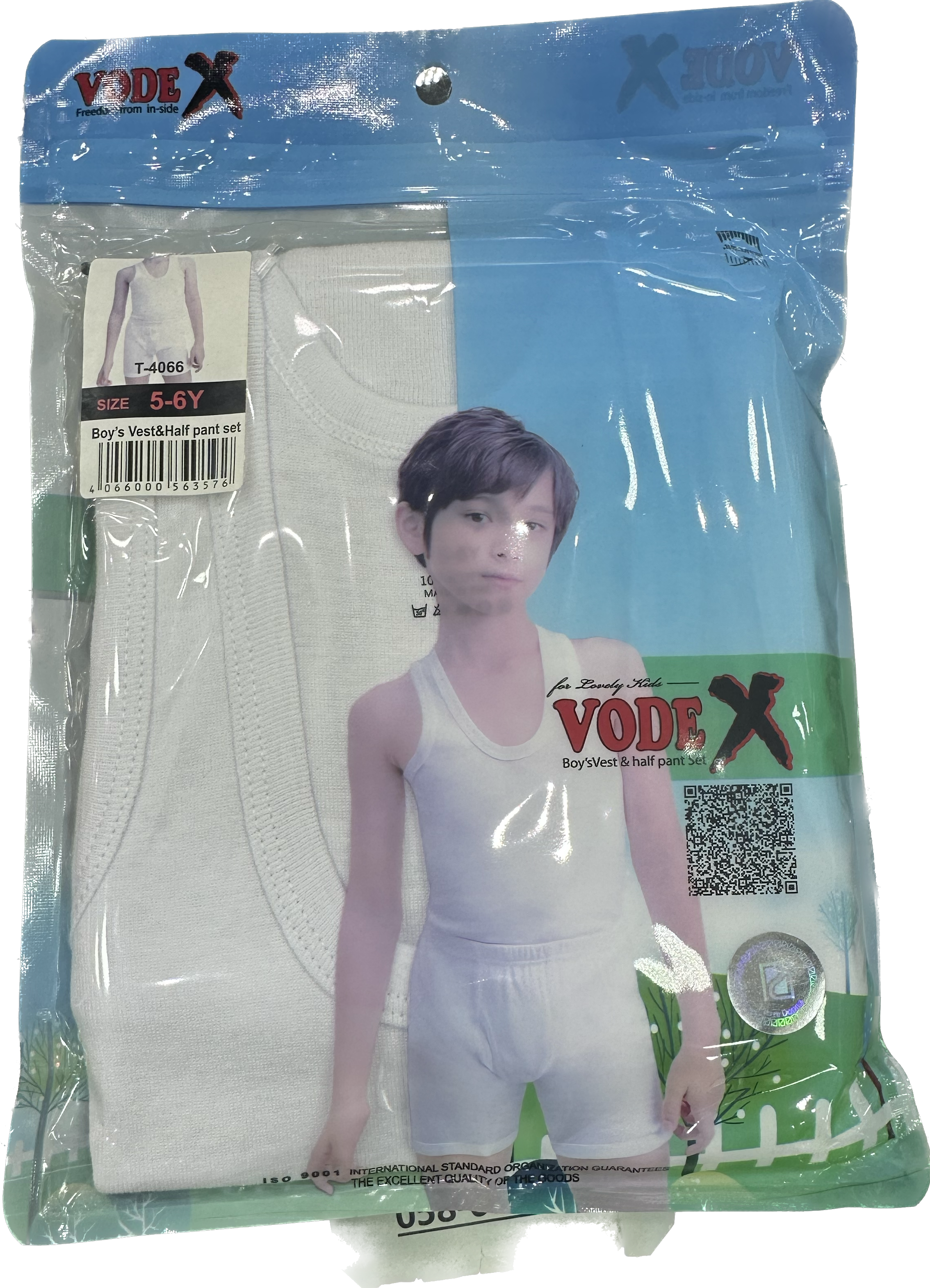 VODEX Boys Vest and Half Pant Set ~Underwear white wholesale 12 pcs - carton