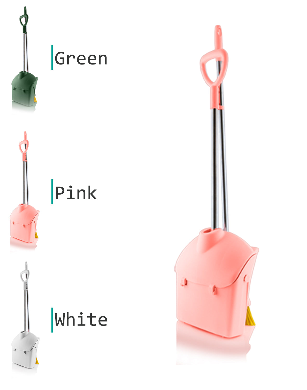 ZIBA Broom and  Dustpan Set with Long Handle For household Cleaning