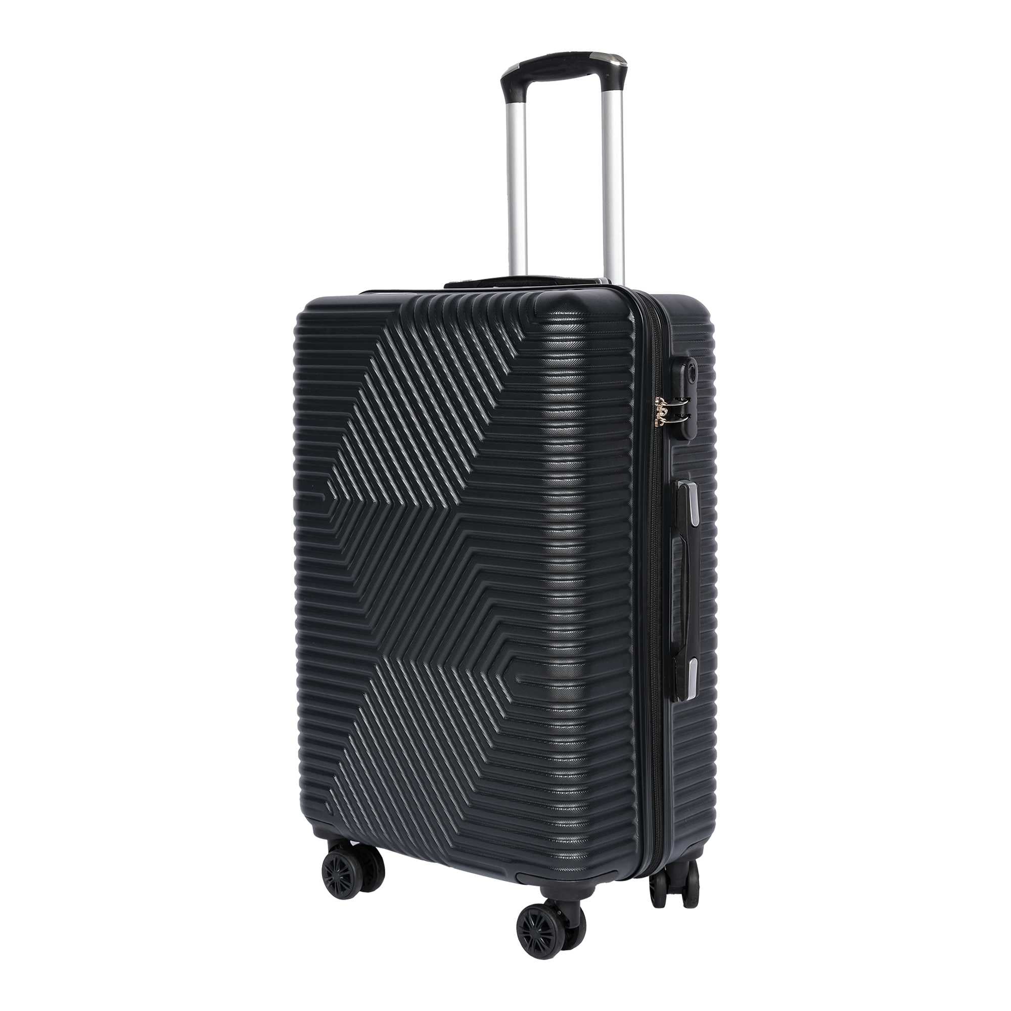 Pigeon ABS Hard-shell Zig Zag Design Trolley - Set of 7 [32, 28, 24, 20, 18, 14, 12inch] Black Color