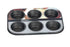 Premium Non-Stick Bakeware Standard Muffin pan Cupcake Pan 6-Cup Baking pan (Dark Black)