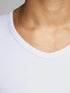 Men's V-Neck T-shirt White (4 Pieces Set)-Pierre Donna-men t-shirt
