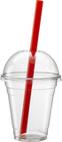 Crystal Clear Disposable Plastic Cups 16 oz 100 sets - Cups with Round Lids & Colorful Straws