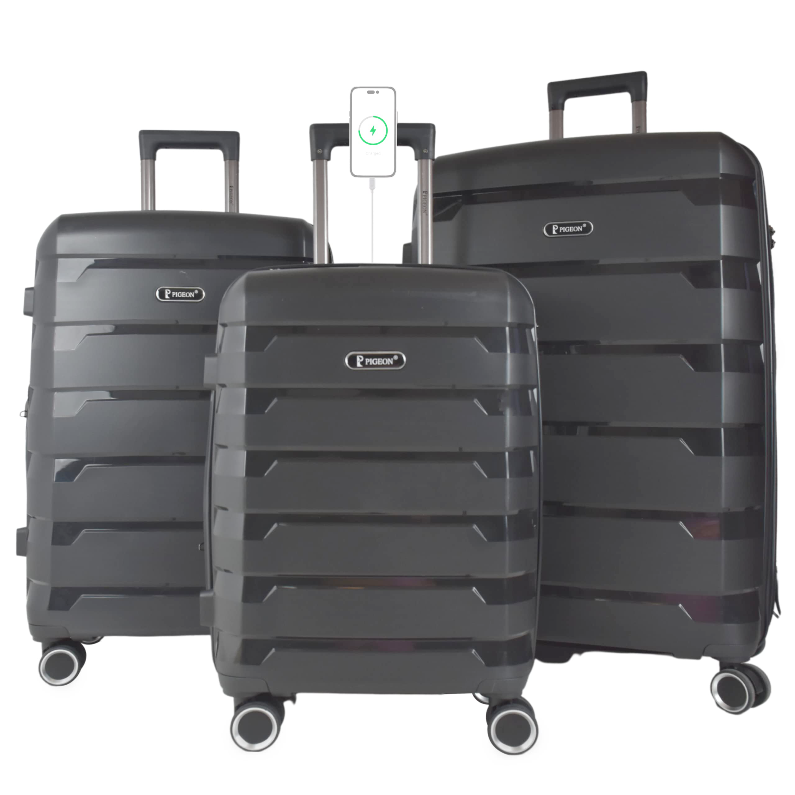 Pigeon hardshell trolley bag Poly propylene Set of 3 28/24/20 inches