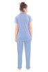 Pierre Donna Women's Cotton Pajama set With Pants - Women Sleepwear Blue Color AVL-Pierre Donna-limited,women pyjama set