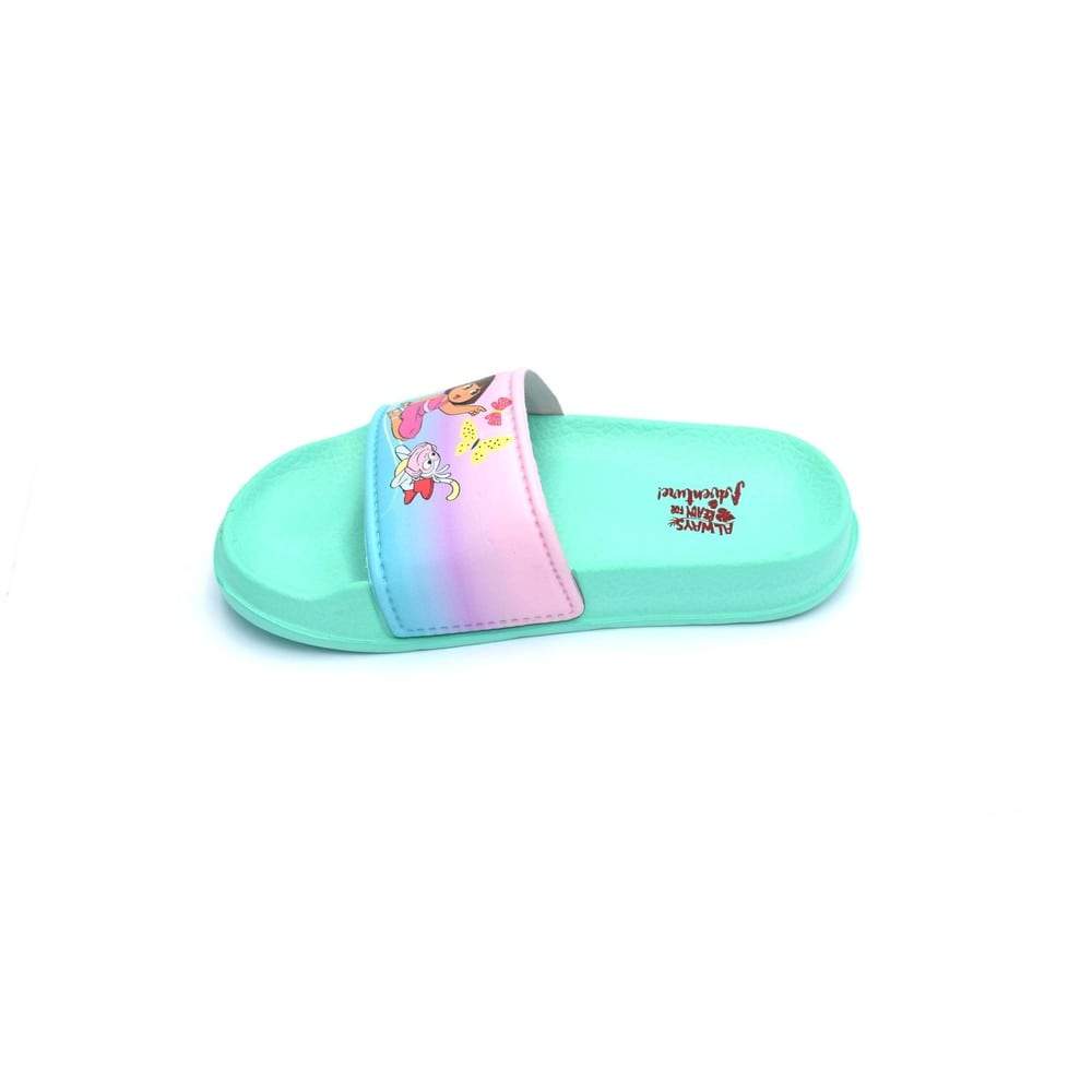 Dora Green Slide Sandals for Girls, Indoor & Outdoor-Disney-girl's character sandal
