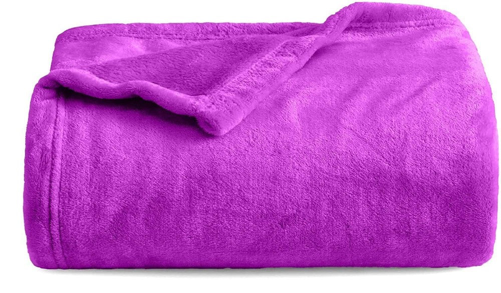 throws Throws, King size Fleece Blanket Purple Dealz Souq