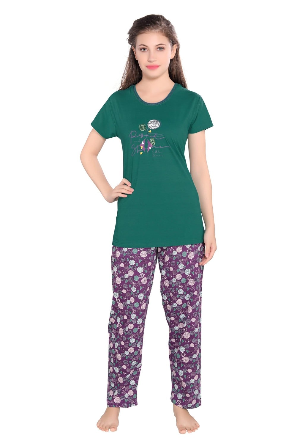 Pierre Donna Women's Cotton Pajama set With Pants - Women Sleepwear AVL - Dealz Souq