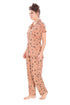 Pierre Donna Women's Cotton Pajama set With Pants - Women Sleepwear Beige Color AVL - Dealz Souq