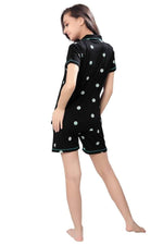 Pierre Donna Women's Cotton Pajama set With Pants - Women Sleepwear Black Color AVL - Dealz Souq