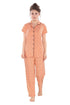 Pierre Donna Women's Cotton Pajama set With Pants - Women Sleepwear Orange Color - Dealz Souq