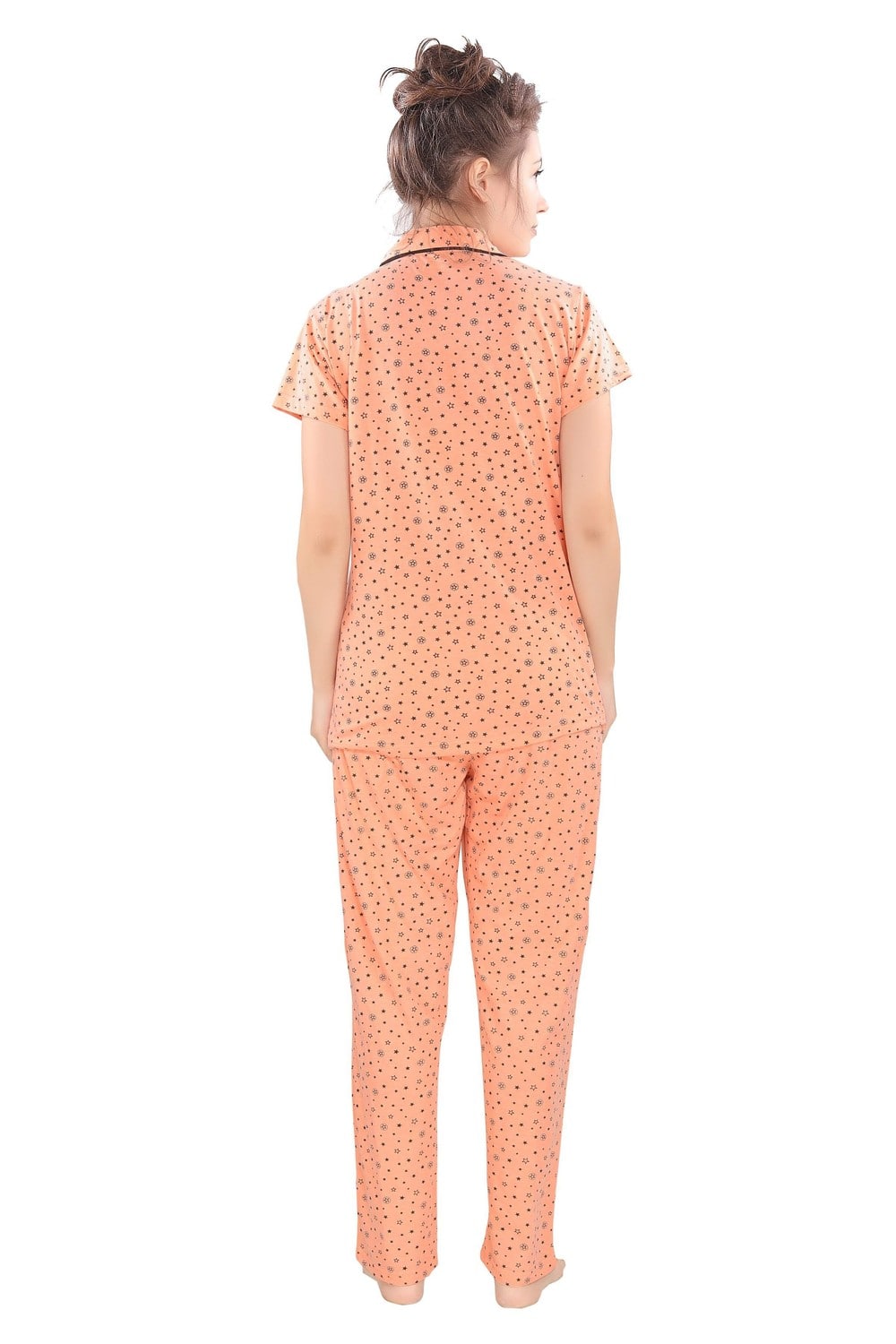 Pierre Donna Women's Cotton Pajama set With Pants - Women Sleepwear Orange Color - Dealz Souq
