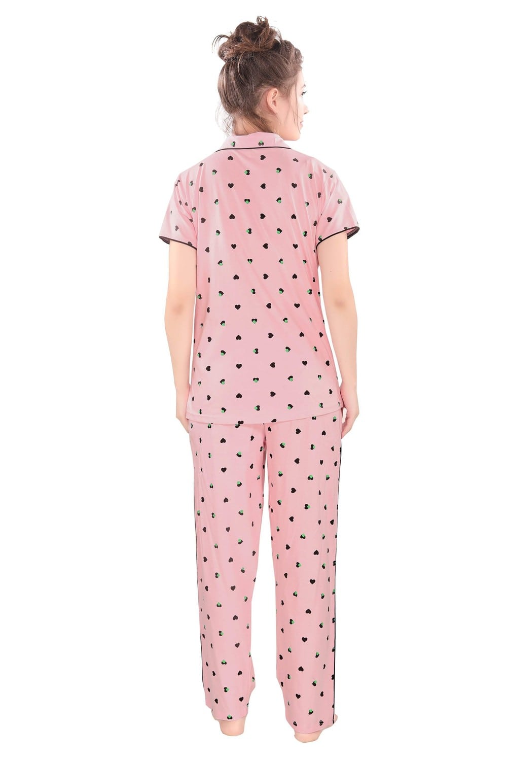 Pierre Donna Women's Cotton Pajama set With Pants - Women Sleepwear Pink Color - Dealz Souq