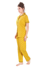 Pierre Donna Women's Cotton Pajama set With Pants - Women Sleepwear Yellow Color AVL - Dealz Souq