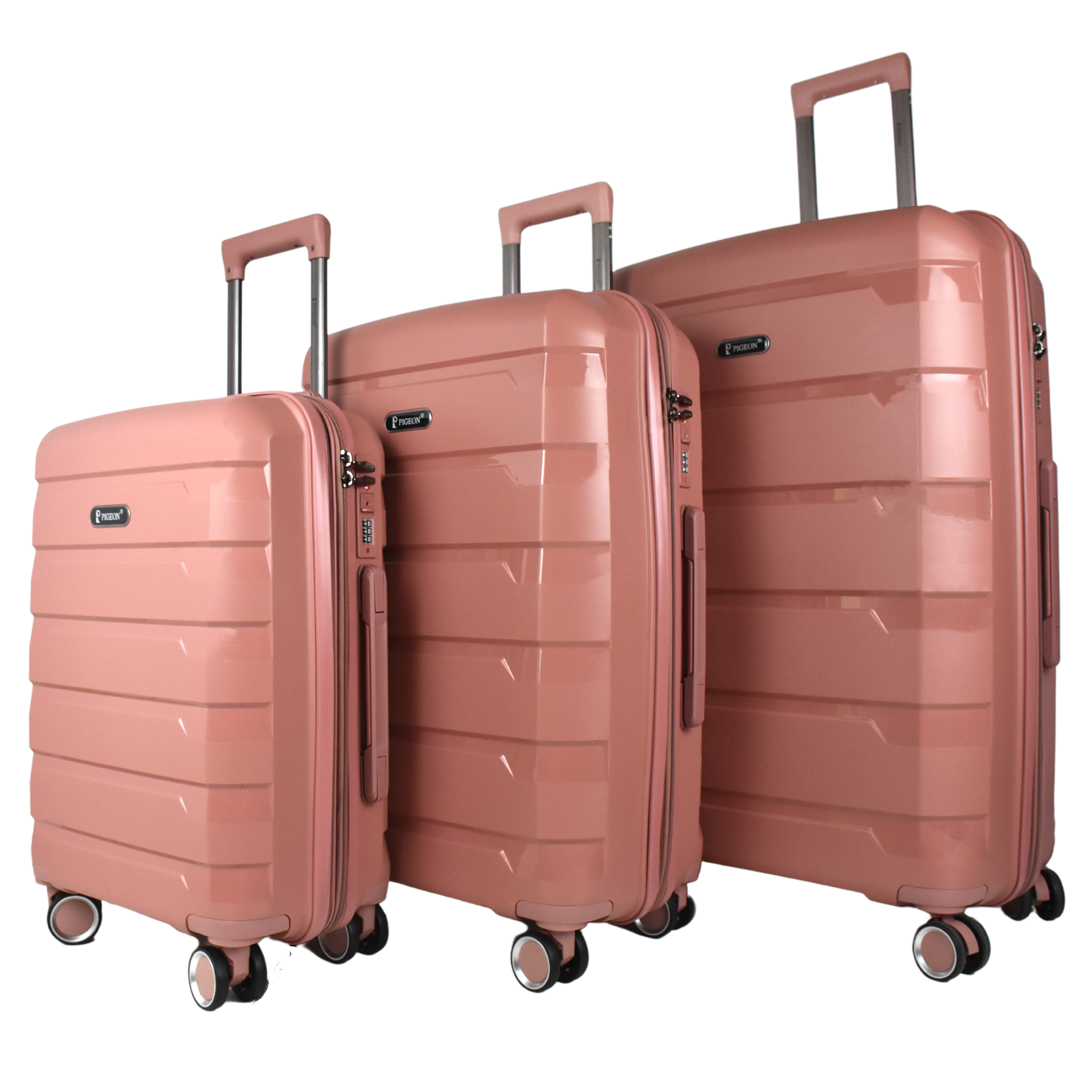 Pigeon hardshell trolley bag Poly propylene Set of 3 28/24/20 inches Rose Gold