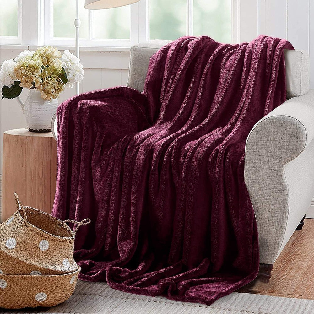 Throw Travel Blanket Fleece Flannel (Single 150X200 CM) - Dealz Souq