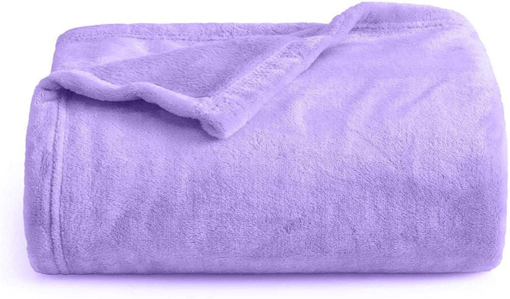 throws blanket Throws Blanket Fleece Flannel (Single 150X200 CM) Lavender Purple Dealz Souq