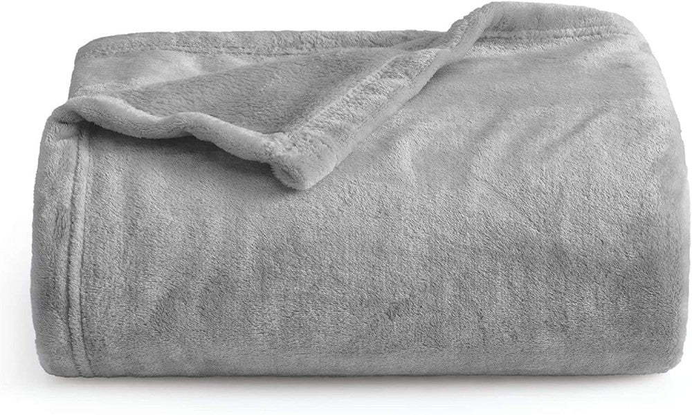 throws blanket Throws Blanket Fleece Flannel (Single 150X200 CM)Light Grey Dealz Souq